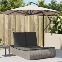 Solseng Med Hynder Polyrattan – Grå