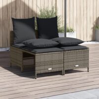 Sofasæt Til Haven 4 Dele Med Hynder Polyrattan – Grå