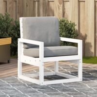 Havestol 57,5x63x76 Cm Massivt Douglasgran – Hvid