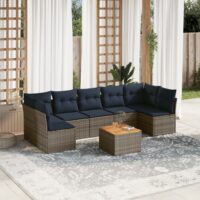 Sofasæt Til Haven 8 Dele Med Hynder Polyrattan – 2x corner table 5x middle