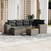 Sofasæt Til Haven 7 Dele Med Hynder Polyrattan – Grå