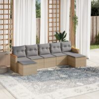 Sofasæt Til Haven 8 Dele Med Hynder Polyrattan – beige og grå / Uden bord