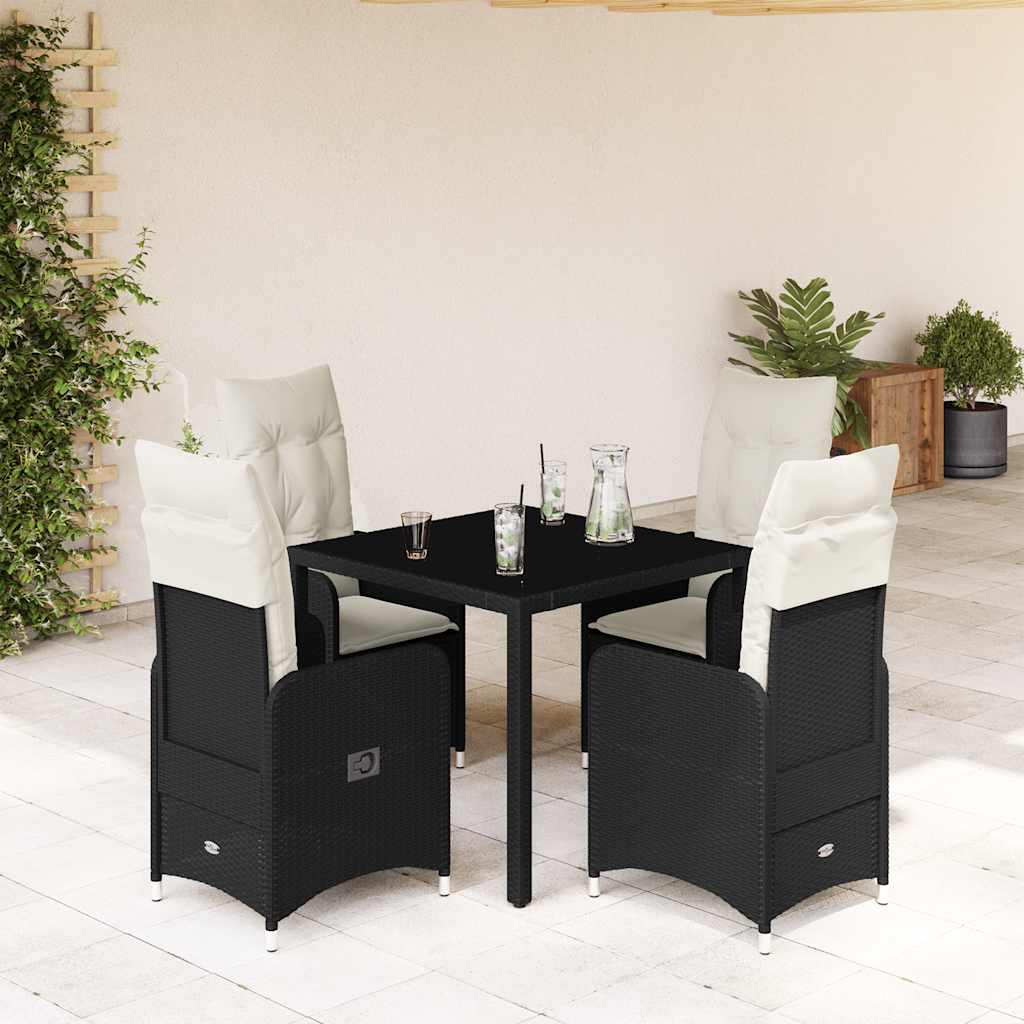 Bistrosæt Til Haven 5 Dele Med Hynder Polyrattan - 4 / Uden fodskammel / 90 x 90 x 75 cm