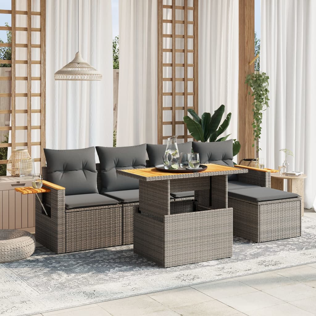 Sofasæt Til Haven Med Hynder Polyrattan - 1 / Grå / uden opbevaring