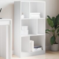 Bogreol Konstrueret Træ – Hvid / 107.5 cm
