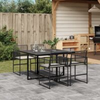 Spisebordssæt Til Haven 7 Dele Med Hynder Polyrattan – 4