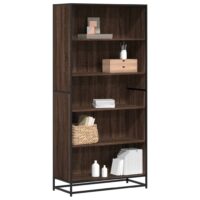 Bogreol 60X35X170,5 Cm Konstrueret Træ Etræsfarve Brun Eg – 80.5 cm / 170.5 cm