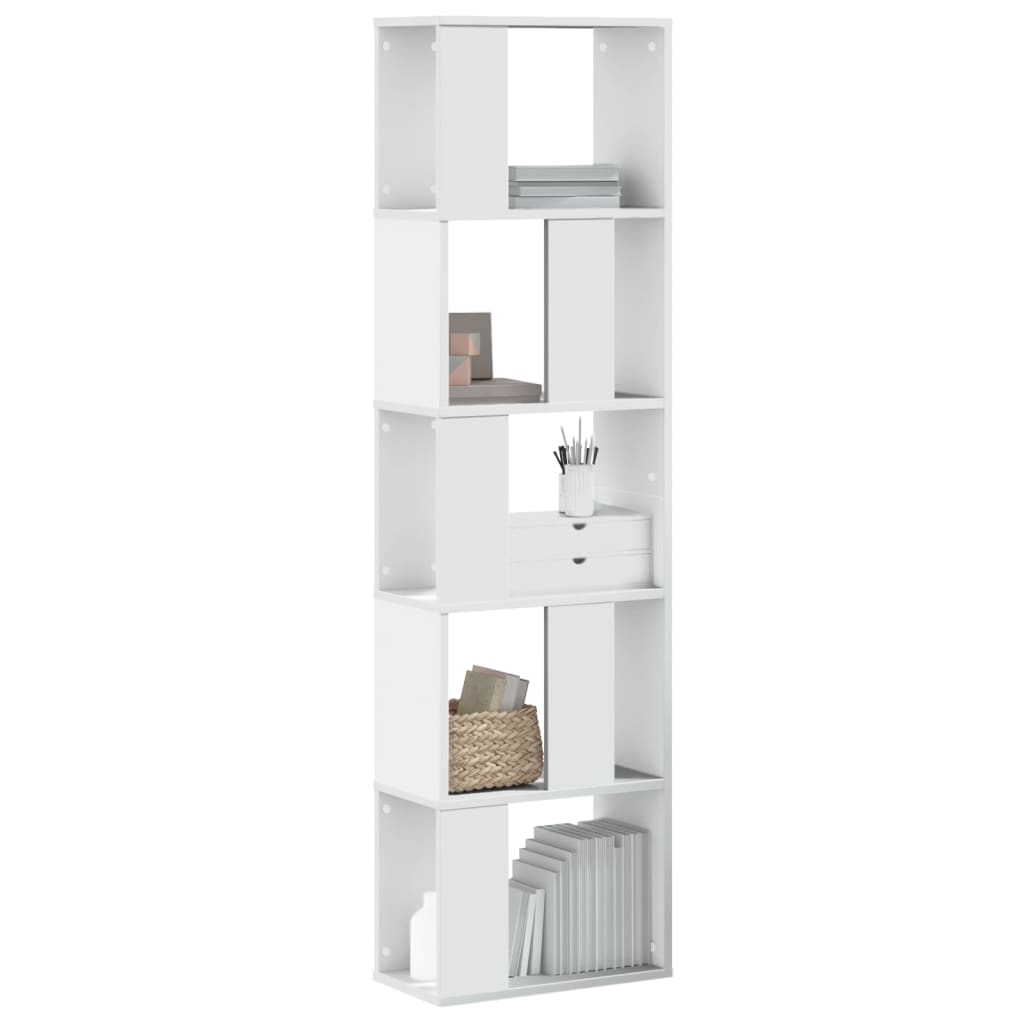 Bogreol 5 Hylder Konstrueret Træ - Hvid / 45 cm