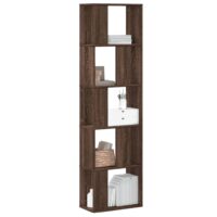 Bogreol 5 Hylder Konstrueret Træ – Brun Eg / 45 cm