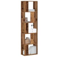 Bogreol 5 Hylder Konstrueret Træ – Gammelt Træ / 45 cm