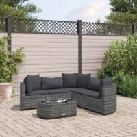 Sofasæt Til Haven Med Hynder Polyrattan – 5 / Grå