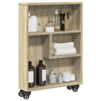 Smal Opbevaringsvogn 48x13x68 Cm Konstrueret Træ – Sonoma-eg