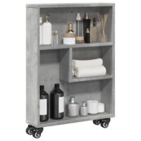 Smal Opbevaringsvogn 48x13x68 Cm Konstrueret Træ - Betongrå