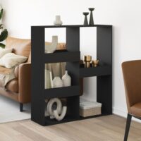 Rumdeler Konstrueret Træ – Sort / 115 cm