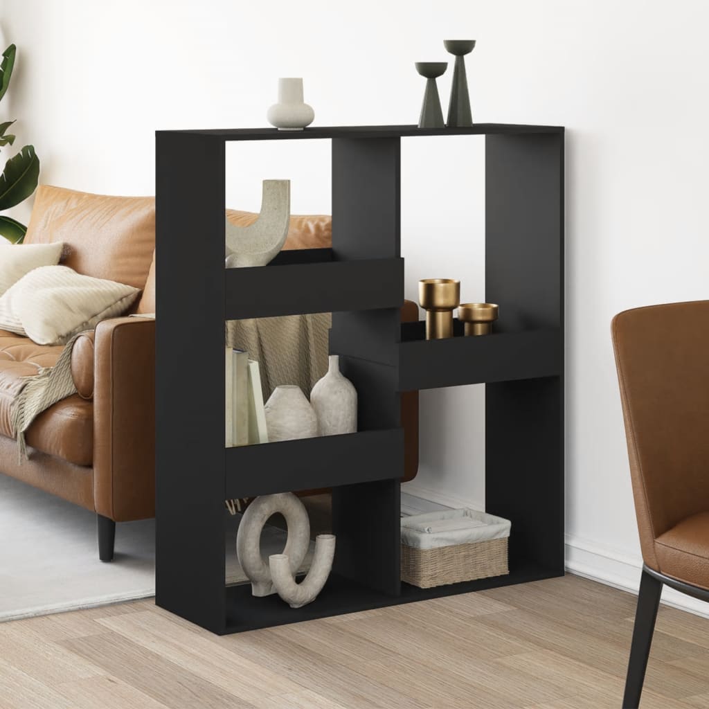 Rumdeler Konstrueret Træ - Sort / 115 cm