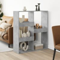 Rumdeler Konstrueret Træ – Betongrå / 115 cm