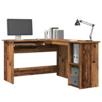 L-Formet Skrivebord 120x140x75 Cm Konstrueret Træ – Gammelt Træ