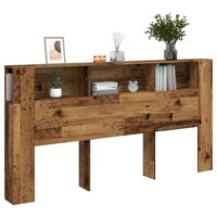 Sengegavl Med Opbevaring 200X18,5X104,5 Cm – Gammelt træ