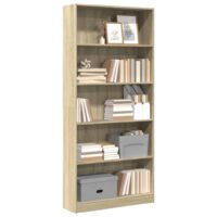 Bogreol 40 X 24 X Spånplade Sonoma-Eg – 80 cm / 176 cm