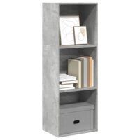 Bogreol Med 2 Hylder 40X30X76,5 Cm Konstrueret Træ Betongrå – 40 cm / 114 cm