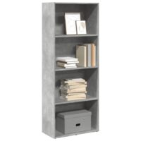 Bogreol Med 2 Hylder 40X30X76,5 Cm Konstrueret Træ Betongrå – 60 cm / 152 cm