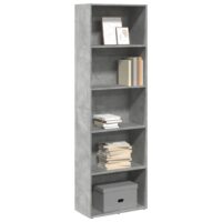 Bogreol Med 2 Hylder 40X30X76,5 Cm Konstrueret Træ Betongrå – 60 cm / 189 cm