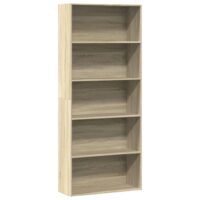 Bogreol Med 2 Hylder 40X30X76,5 Cm Konstrueret Træ Sonoma-Eg – 80 cm / 189 cm