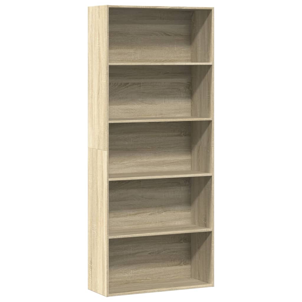 Bogreol Med 2 Hylder 40X30X76,5 Cm Konstrueret Træ Sonoma-Eg - 80 cm / 189 cm