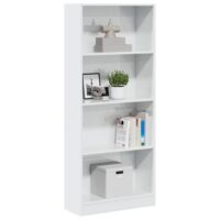 Skab 60X24X Konstrueret Træ Hvid Højglans - 60 cm / 143 cm