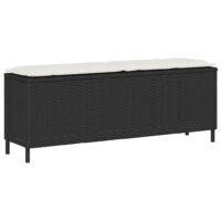 Havebænk Med Hynde 110x30x40,5 Cm Polyrattan - Sort og cremefarvet