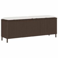 Havebænk Med Hynde 110x30x40,5 Cm Polyrattan – Brun og cremehvid