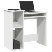 Skrivebord M. Hylder 84X40X78 Cm Konstrueret Træ – Hvid