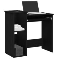 Skrivebord M. Hylder 84X40X78 Cm Konstrueret Træ – Sort