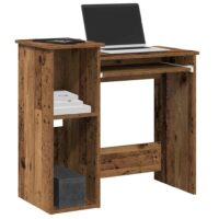Skrivebord M. Hylder 84X40X78 Cm Konstrueret Træ - Gammelt træ