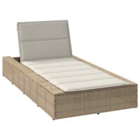 Solseng Med Flydende Hynde Polyrattan – beige og cremefarvet
