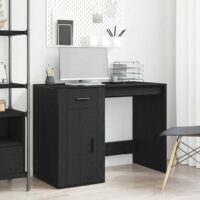 Skrivebord 100x49x75 Cm Konstrueret Træ - Sort Eg