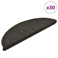 Selvklæbende Trappemåtter Tuftet Antracitgrå – 30 / 56 x 17 x 3 cm