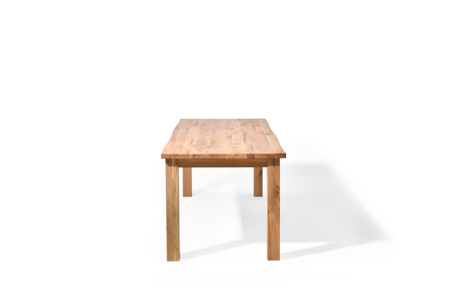 Rektangulært Sam spisebord m. naturlig kant - massivt egetræ, olieret (200x90)
