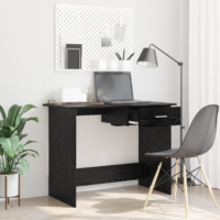 Skrivebord 100x50x76 Cm Konstrueret Træ - Sort eg